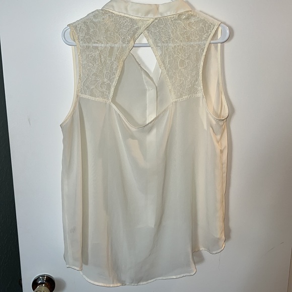Kirra Sheer Lace Off White/Cream Tank Top Blouse - Picture 3 of 5